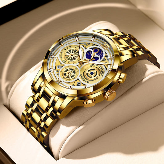 Luxury Gold Stainless Steel Quartz Wrist Watch